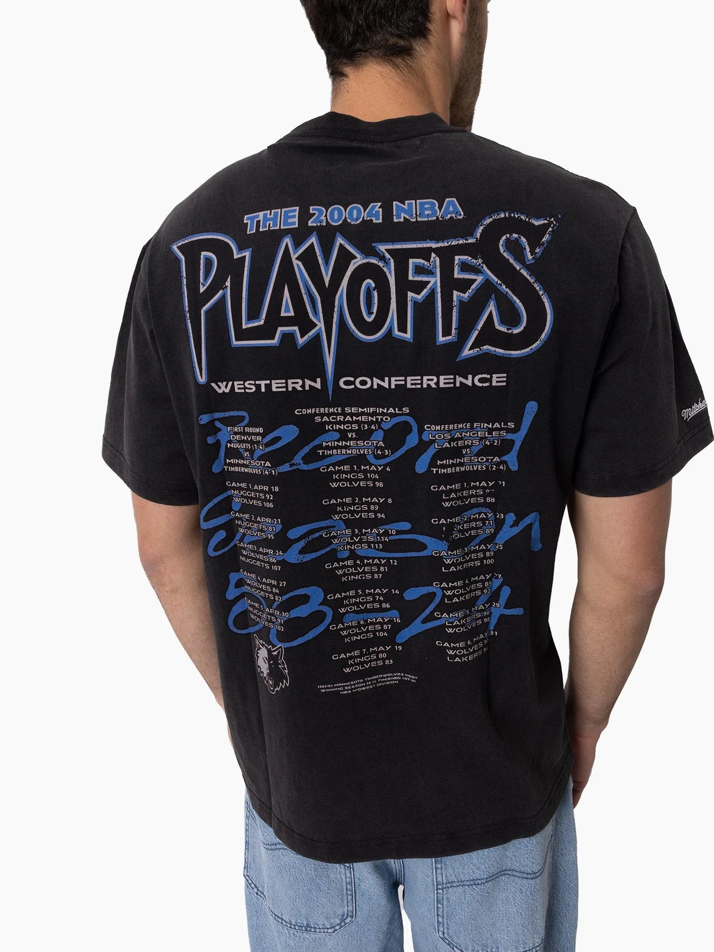 MNA-Q46 (Mitchell and ness play off merch tee timberwolves faded slate) 92593043