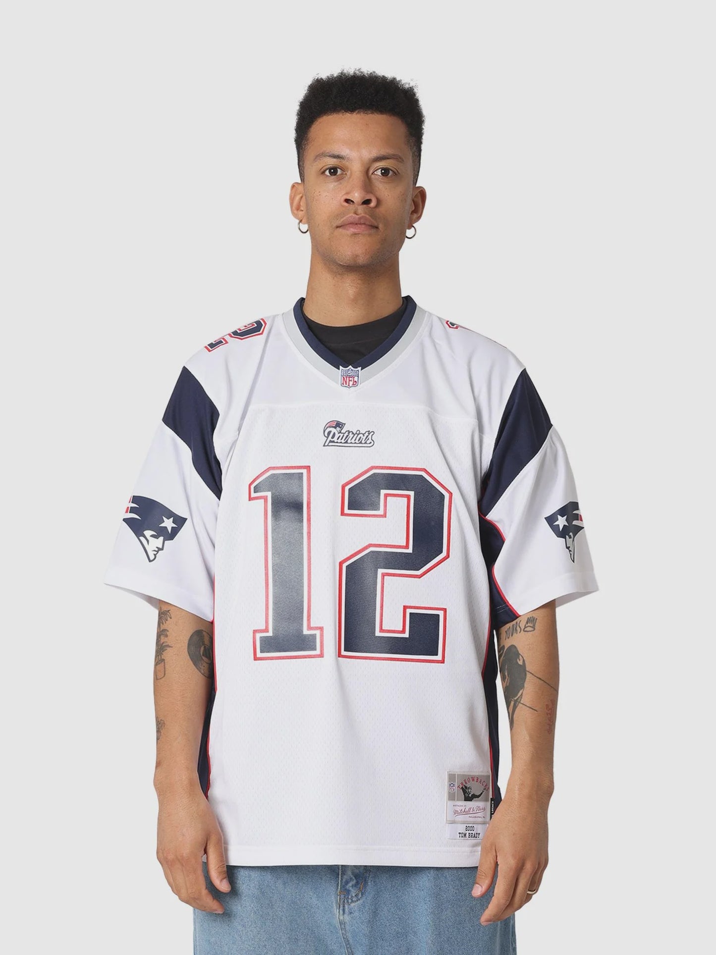 MNA-E47 (Mitchell & ness Tom Brady 2000 New England Patriots Legacy Jersey #12 white) 925910369