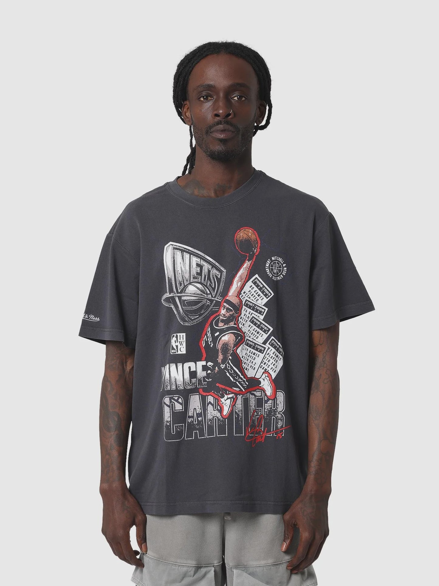 MNA-D49 (Mitchell & ness vince tee brooklyn nets carter washed black) 112593043
