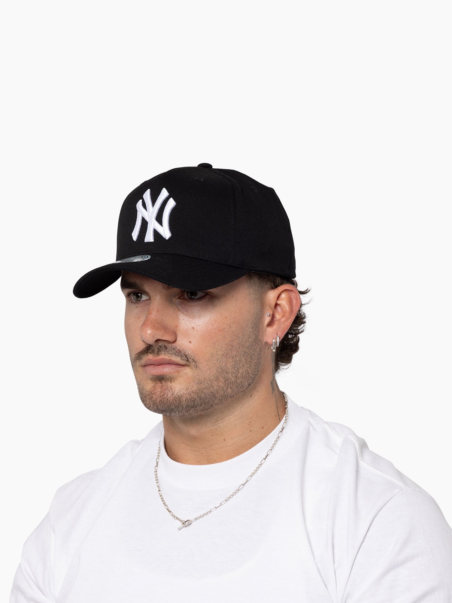 MNA-R44 (Mitchell & ness black & white yankees snapback osfm) 72592391