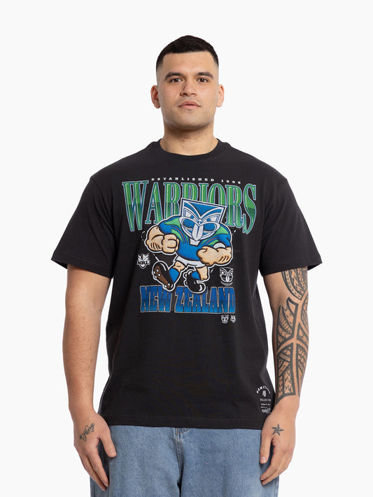 MNA-M38 (Mitchell & ness mascot character tee nz warriors faded black) 102493043