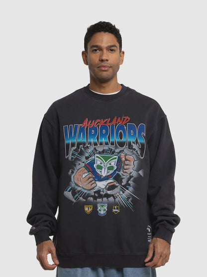 MNA-A38 (Mitchell & ness nz warriors burst out raiders crew overdyed black) 92495216