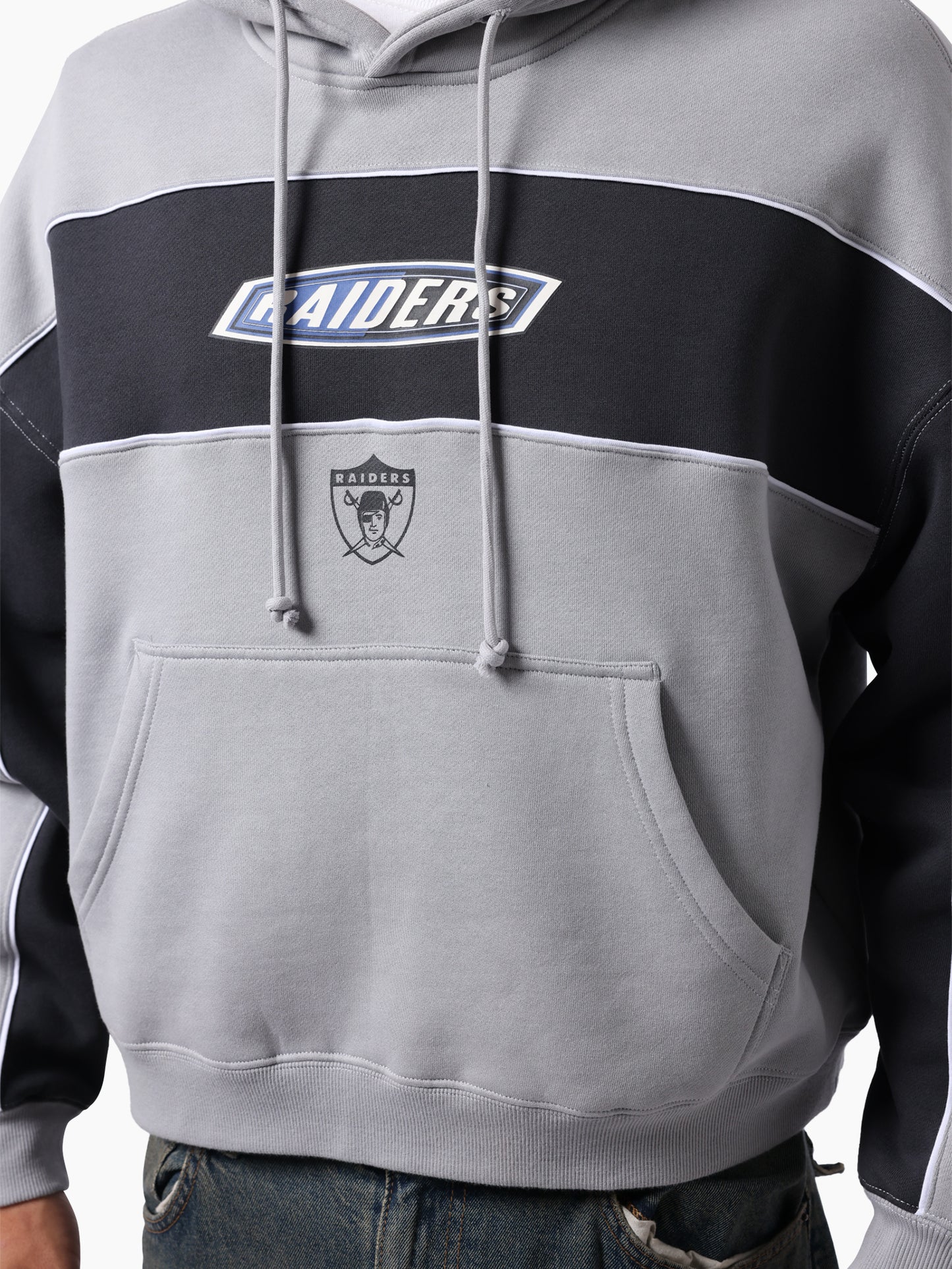 MNA-Q50 (Mitchell & ness heat seeker panel hoodie raiders powder grey/faded slate) 32697727