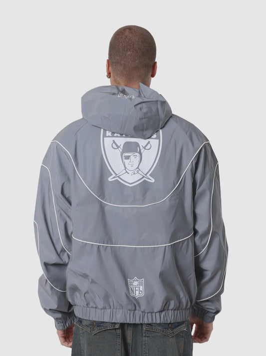 MNA-T50 (Mitchell & ness nylon tracksuit jacket oakland raiders grey) 42698636