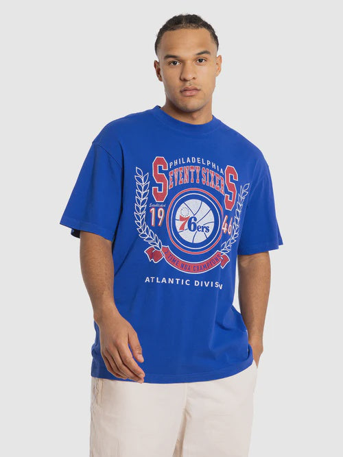 MNA-F32 (Mitchell and ness arch tee 76ers faded blue) 112393477