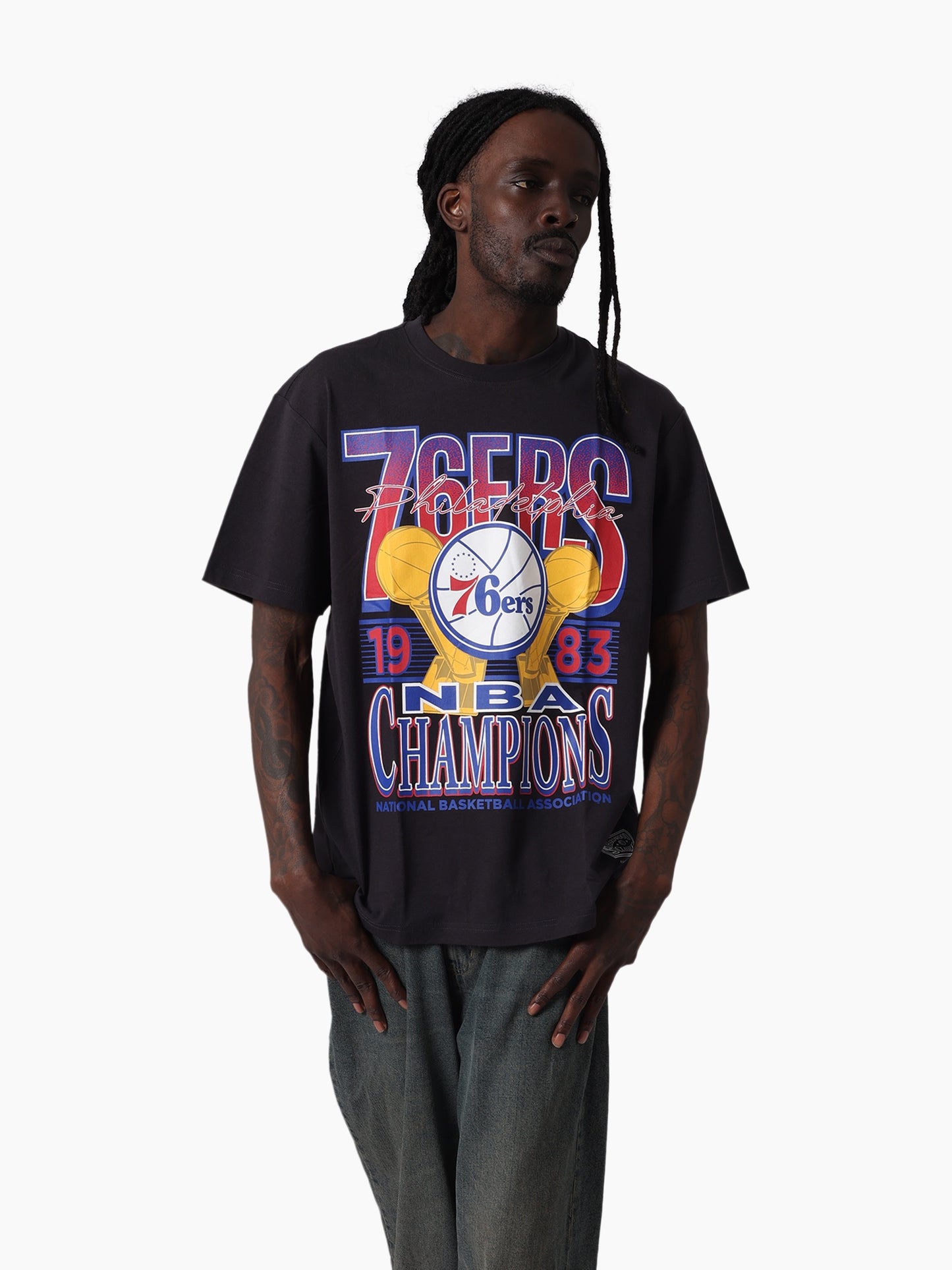 MNA-W49 (Mitchell & ness chasing dreams tee 76ers washed black) 122592591