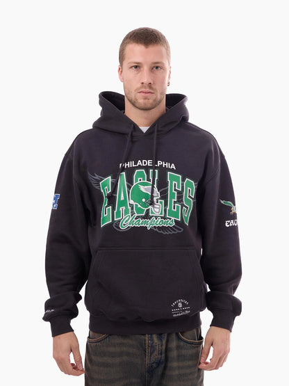 MNA-A52 (Mitchell & ness philadelphia eagles nfl arch helmet hoodie washed black) 72697826
