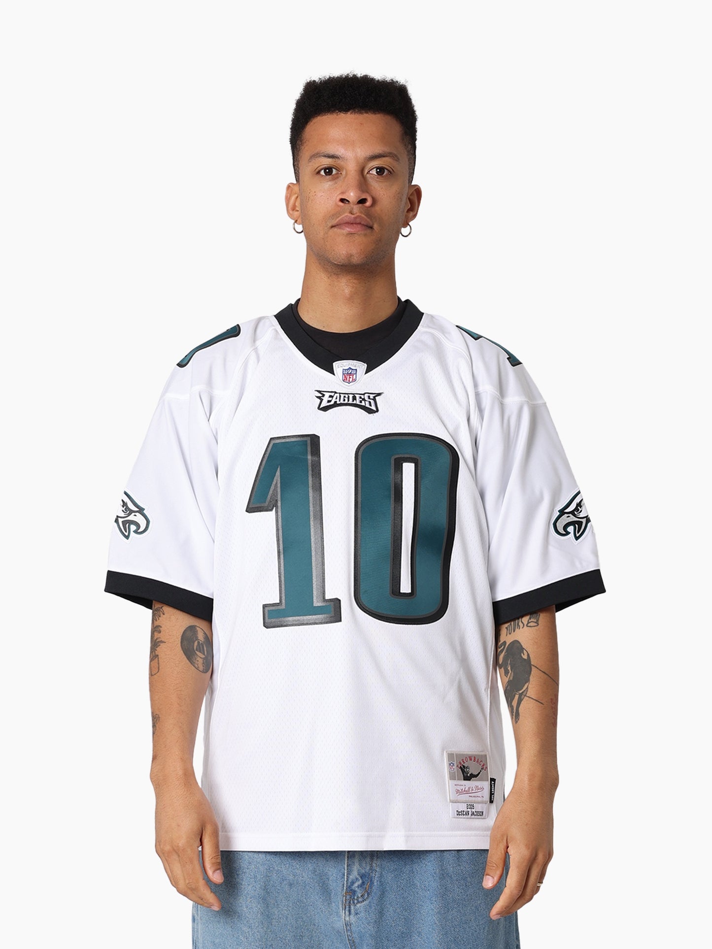 MNA-I47 (Mitchell & ness legacy jersey 2009 eagles de sean jackon white) 925910869