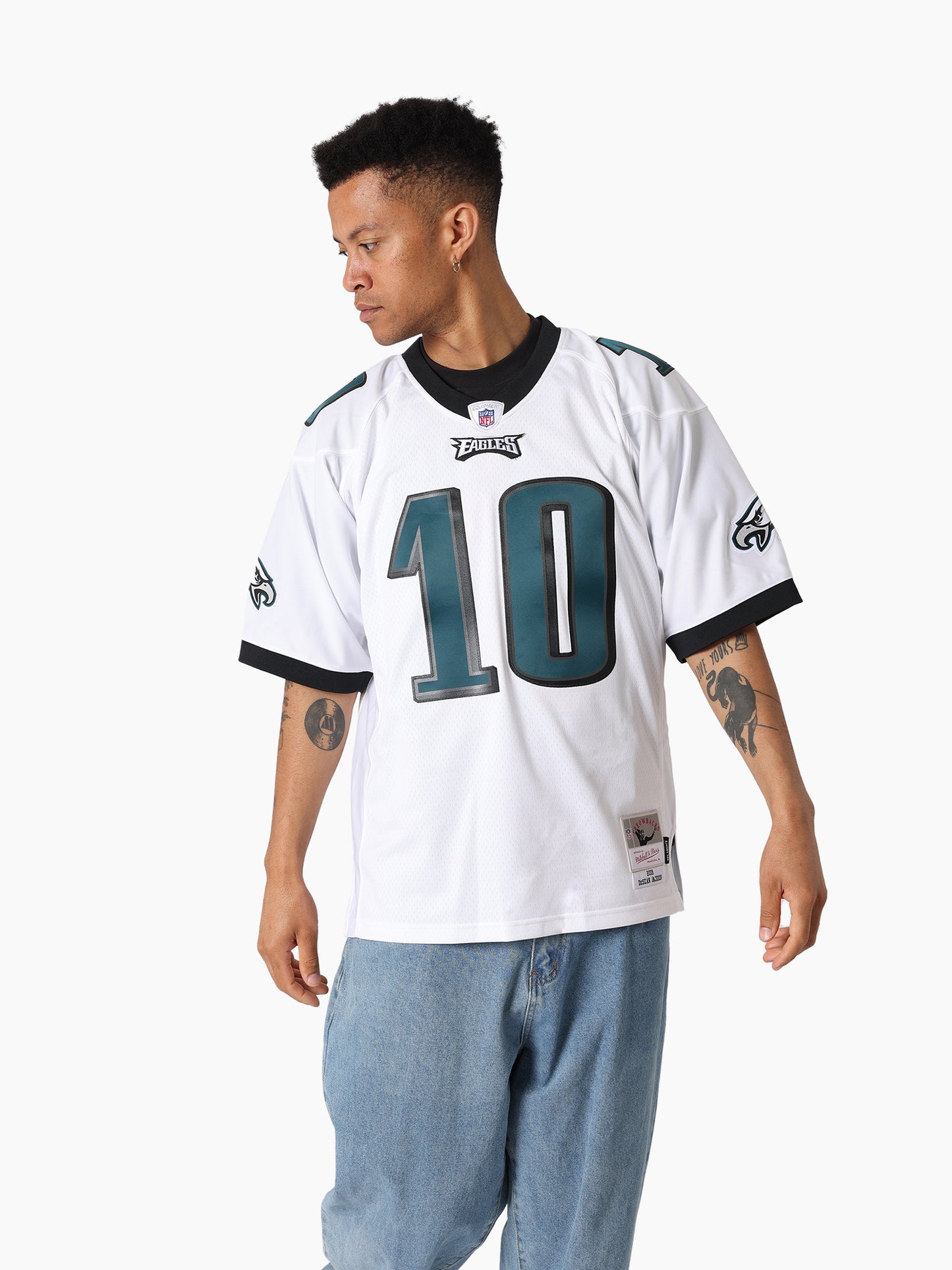 MNA-I47 (Mitchell & ness legacy jersey 2009 eagles de sean jackon white) 925910869