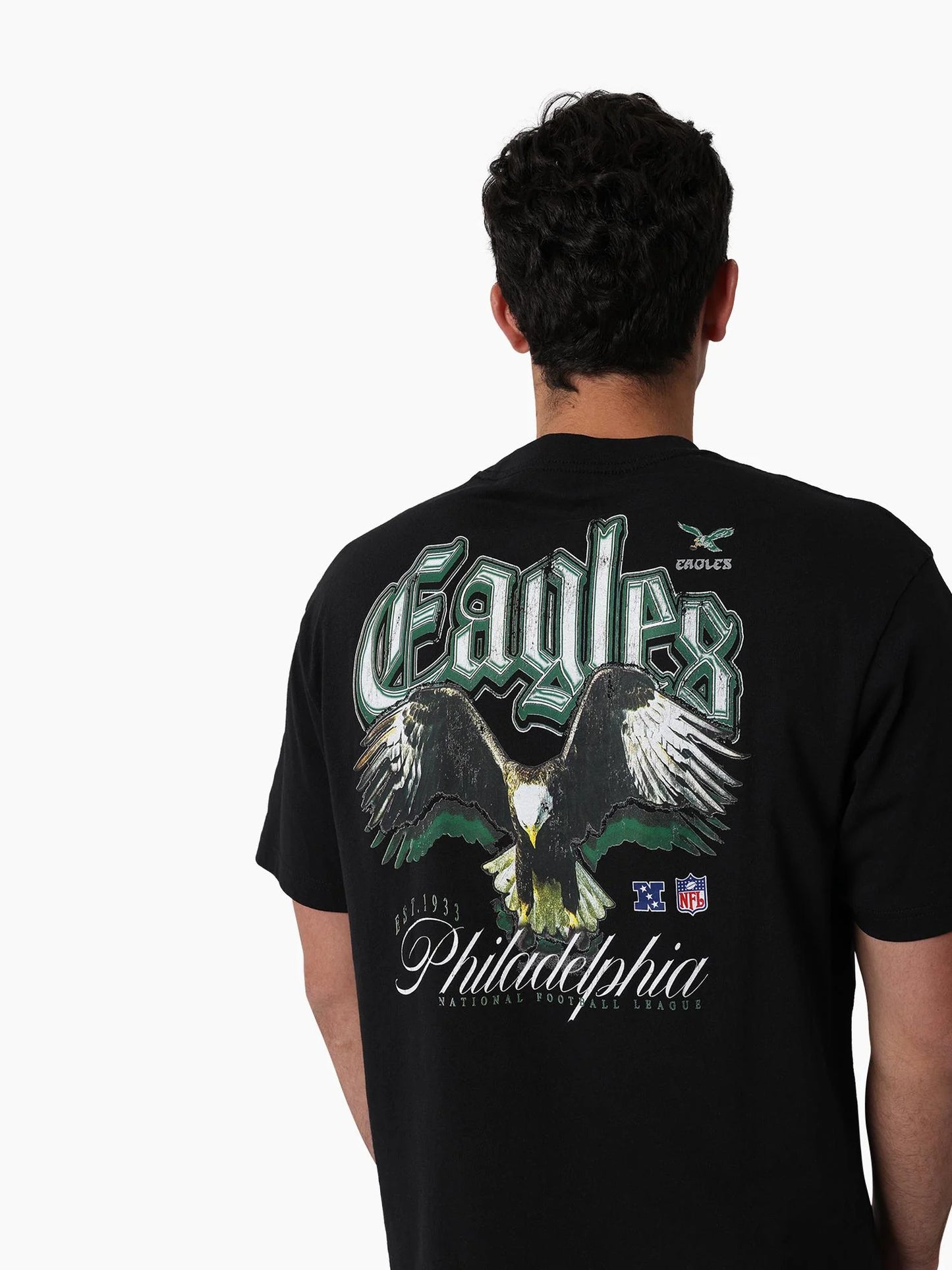 MNA-W46 (Mitchell and ness gothic team tee eagles faded black) 92592391