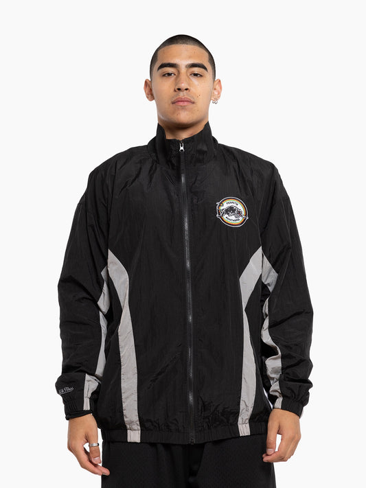 MNA-F37 (Mitchell and ness mens retro track jacket panthers black/grey) 72496956