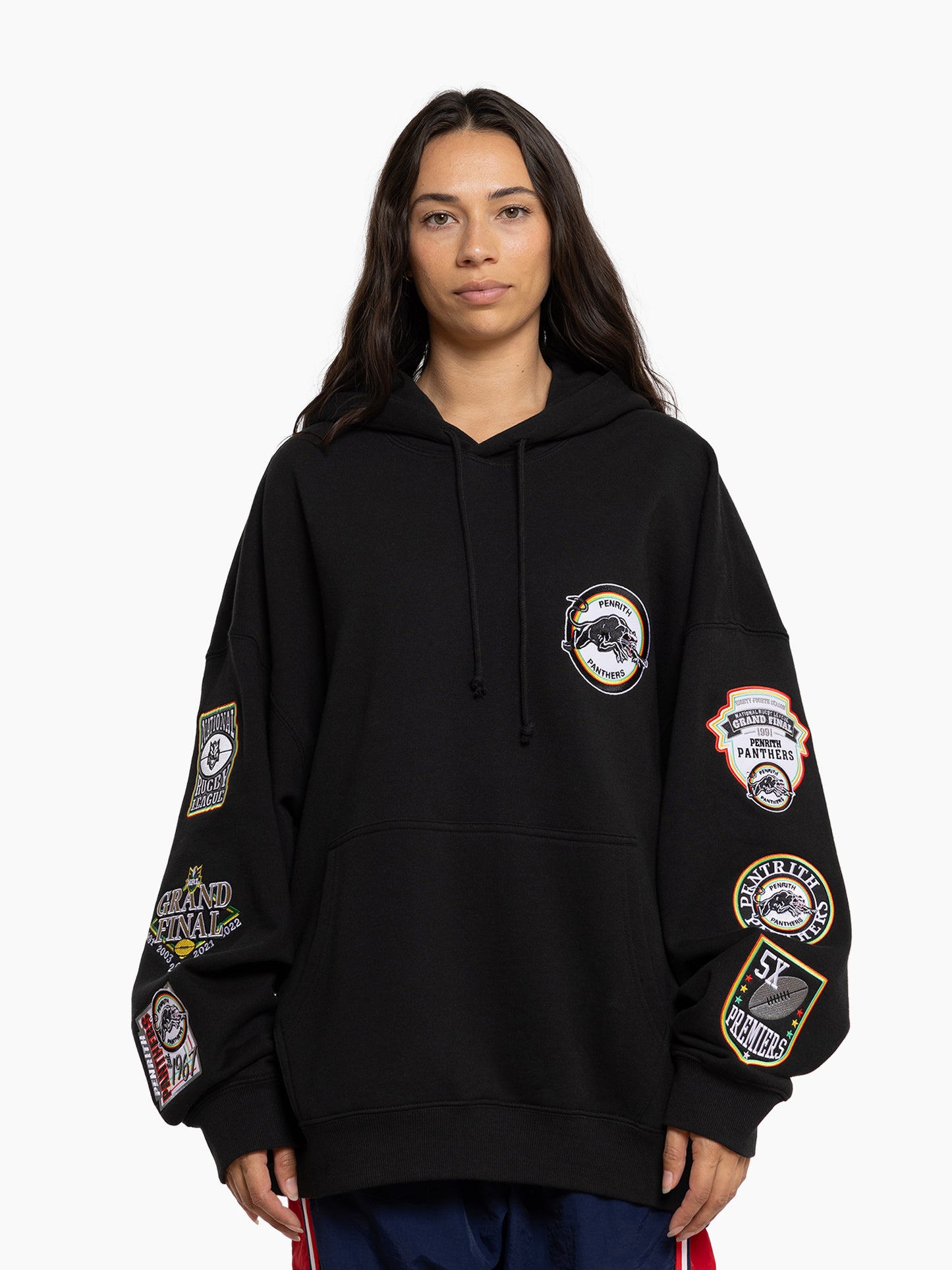 MNA-P36 (Mitchell and ness patch hoodie penrith panthers faded black) 72496956