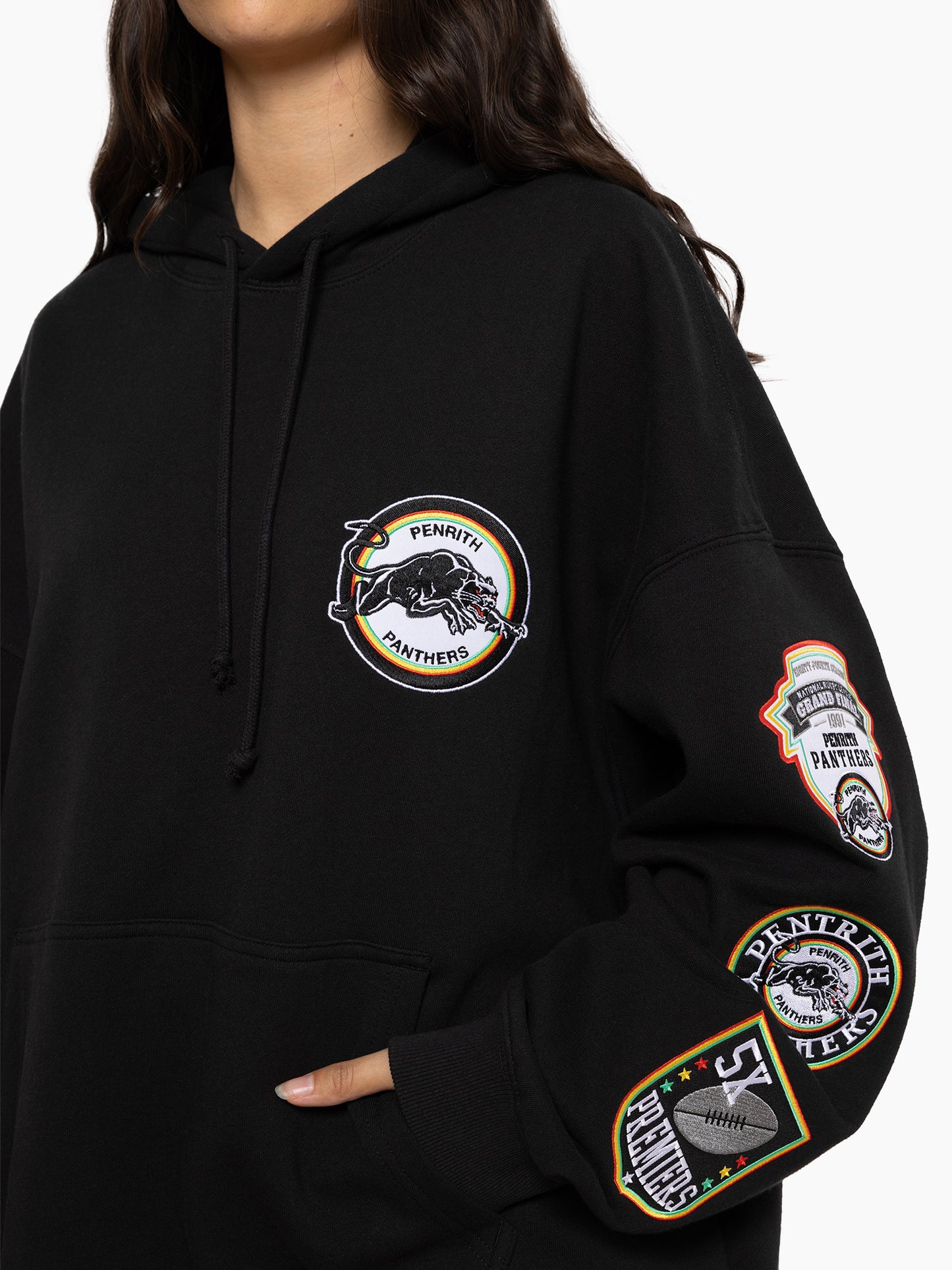 MNA-P36 (Mitchell and ness patch hoodie penrith panthers faded black) 72496956