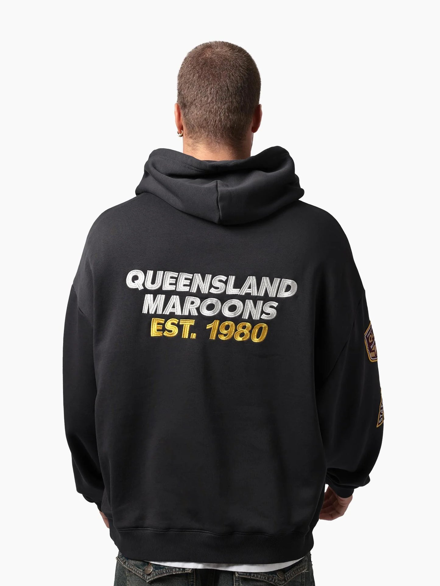 MNA-P51 (Mitchell & ness queensland 8 straight box hoodie washed black) 52697826