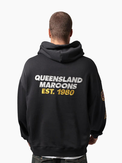 MNA-P51 (Mitchell & ness queensland 8 straight box hoodie washed black) 52697826