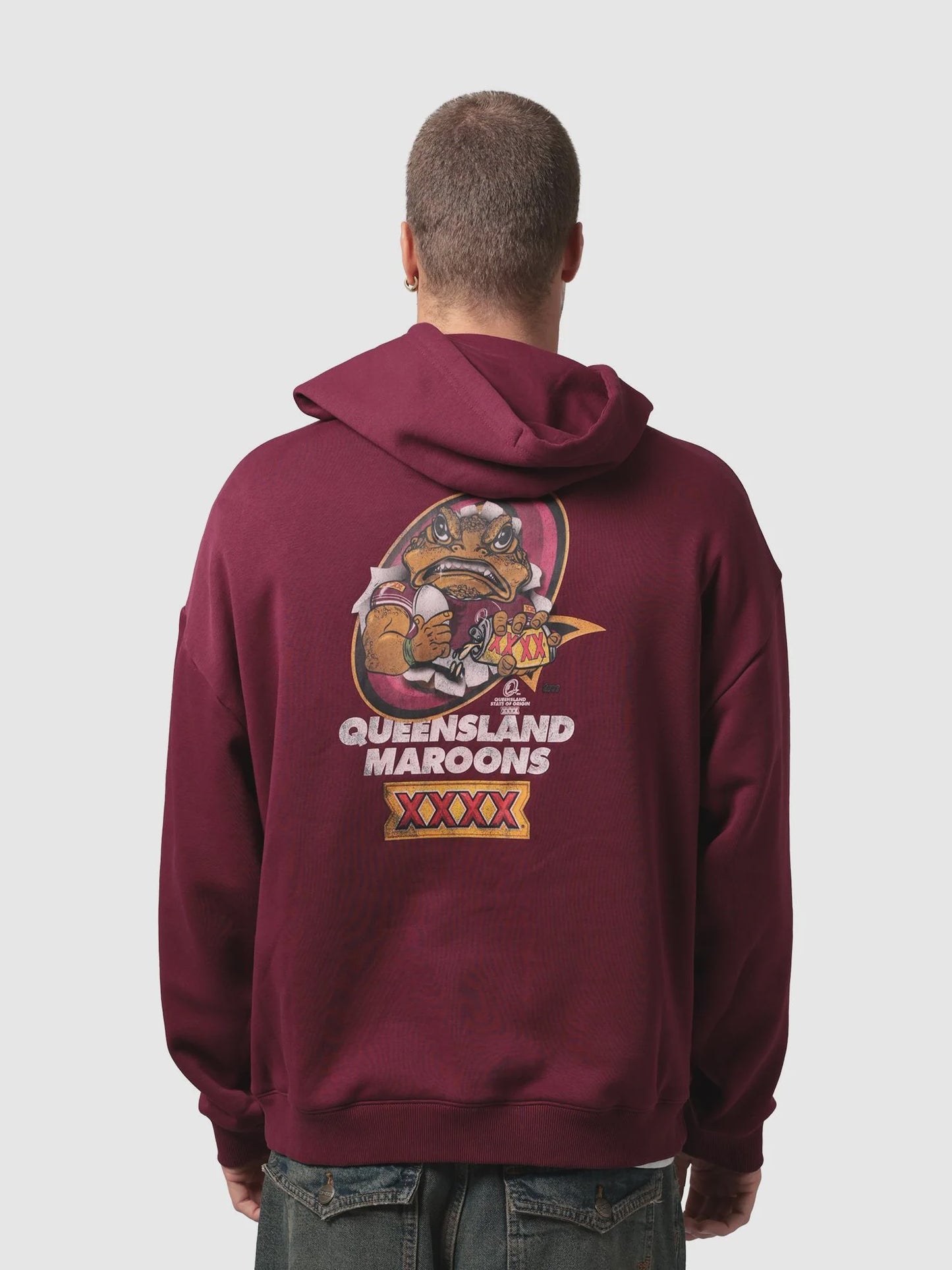 MNA-Q51 (Mitchell & ness queensland XXXX toad box hoodie maroon) 52697391