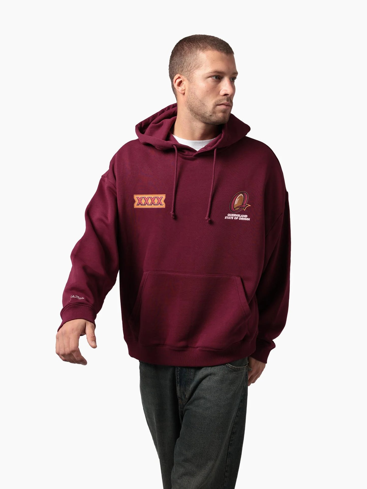 MNA-Q51 (Mitchell & ness queensland XXXX toad box hoodie maroon) 52697391
