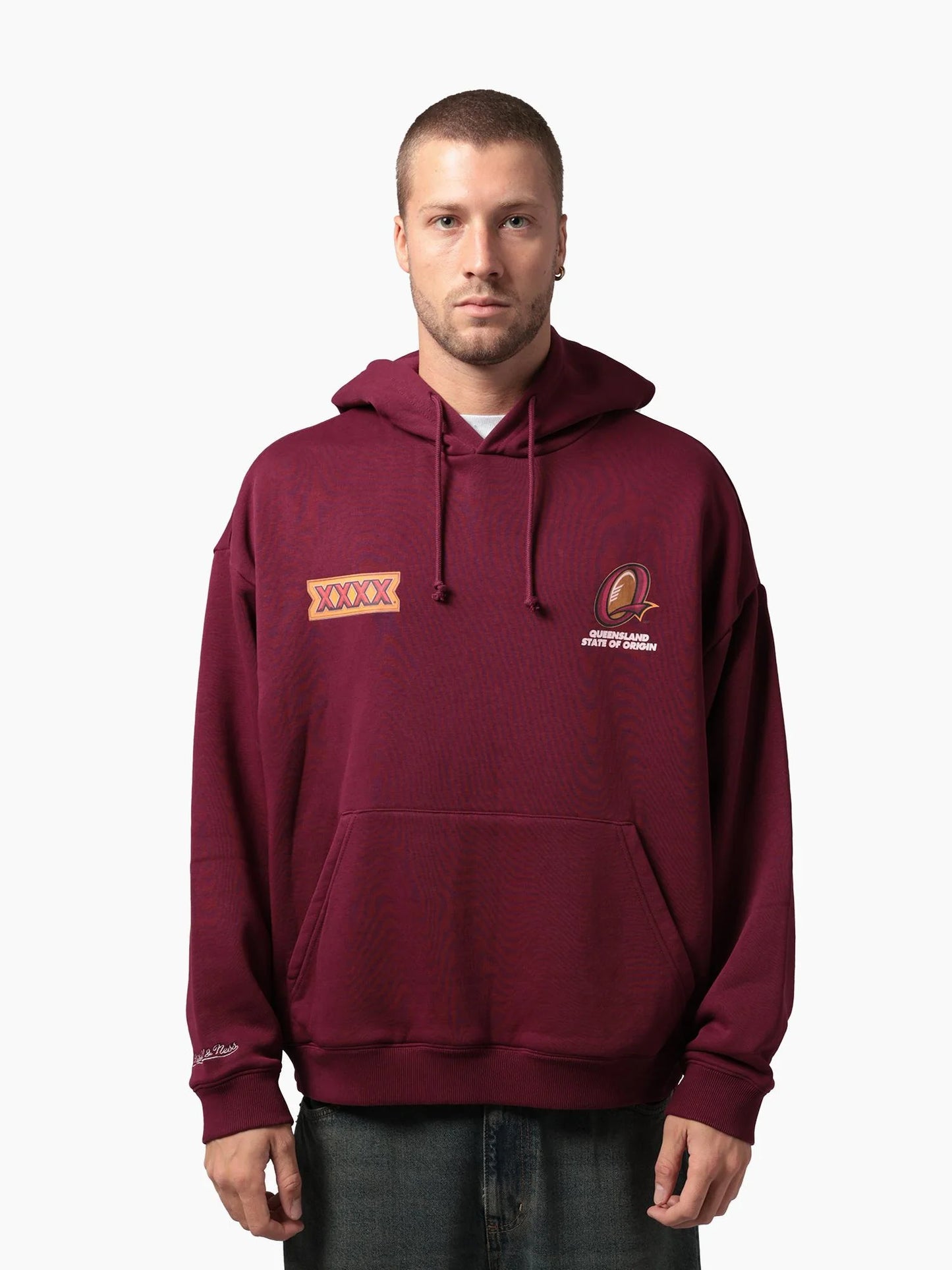 MNA-Q51 (Mitchell & ness queensland XXXX toad box hoodie maroon) 52697391