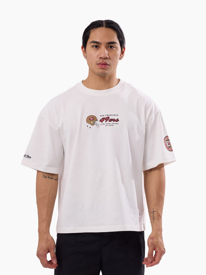 MNA-Y52 (Mitchell & ness san francisco 49ers script box fit t-shirt vintage white) 82693913