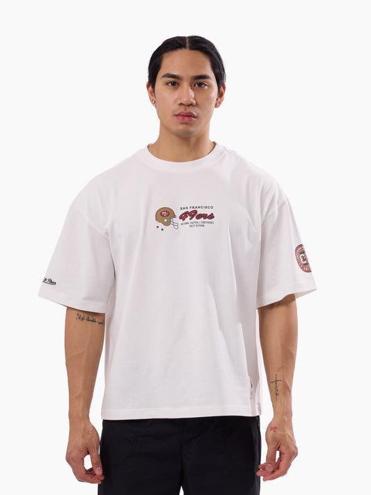 MNA-Y52 (Mitchell & ness san francisco 49ers script box fit t-shirt vintage white) 82693913