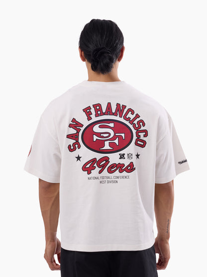 MNA-Y52 (Mitchell & ness san francisco 49ers script box fit t-shirt vintage white) 82693913