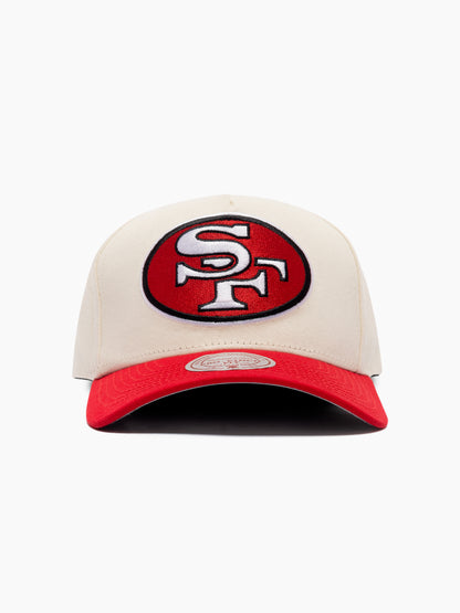 MNA-K41 (Mitchell & ness evergreen pro pinch 49ers snapback white/cream/red osfm) 12592391