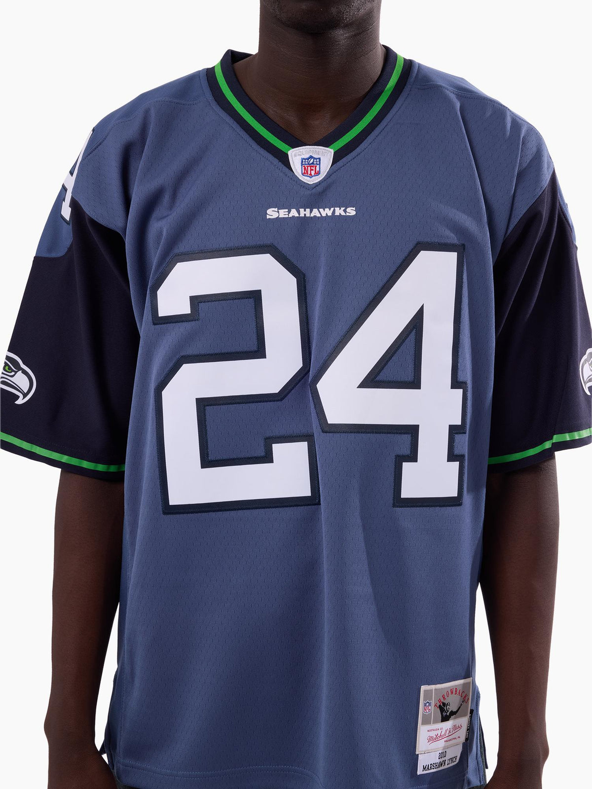 MNA-U52 (Mitchell & ness NFL throwback seattle seahawks dark legacy jersey 2010 lynch marshawn blue) 826910869