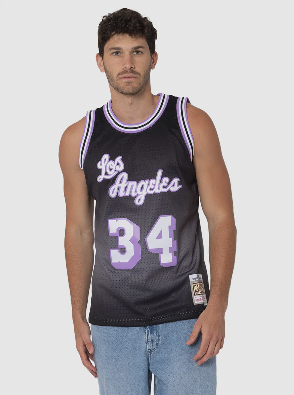 MNA-E48 (Mitchell & ness swingman ombre print jersey lakers o'neil) 102599130