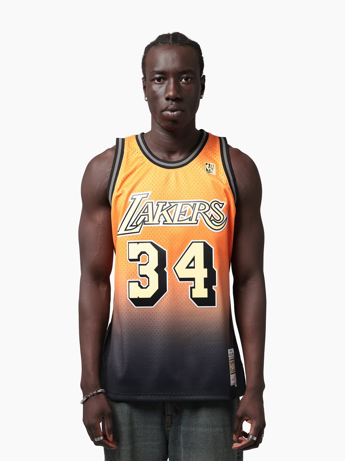 MNA-H51 (Mitchell and ness wrhse rave swingman jersey lakers shaq o'neal buckskin gold) 42699130