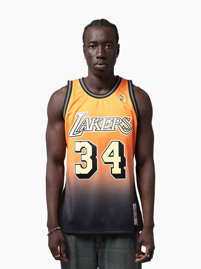 MNA-H51 (Mitchell and ness wrhse rave swingman jersey lakers shaq o'neal buckskin gold) 42699130