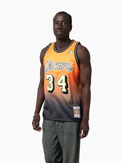 MNA-H51 (Mitchell and ness wrhse rave swingman jersey lakers shaq o'neal buckskin gold) 42699130