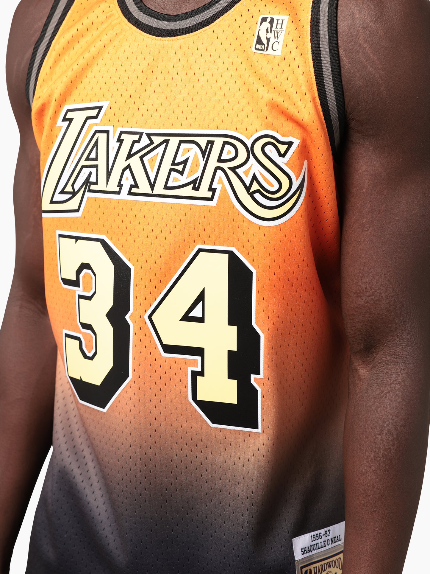 MNA-H51 (Mitchell and ness wrhse rave swingman jersey lakers shaq o'neal buckskin gold) 42699130