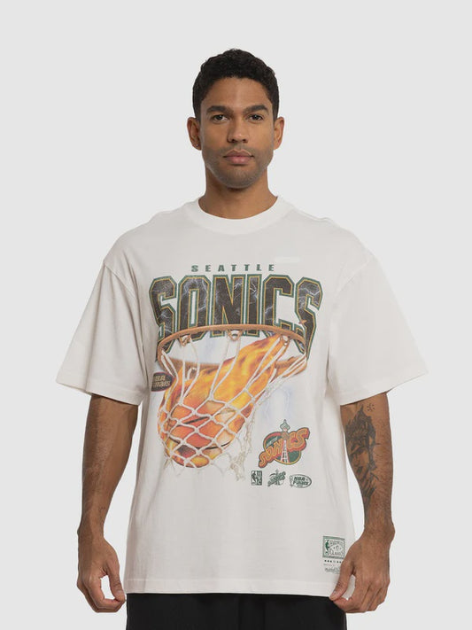 MNA-U37 (Mitchell and ness fire & lightning tee sonics white) 82493478