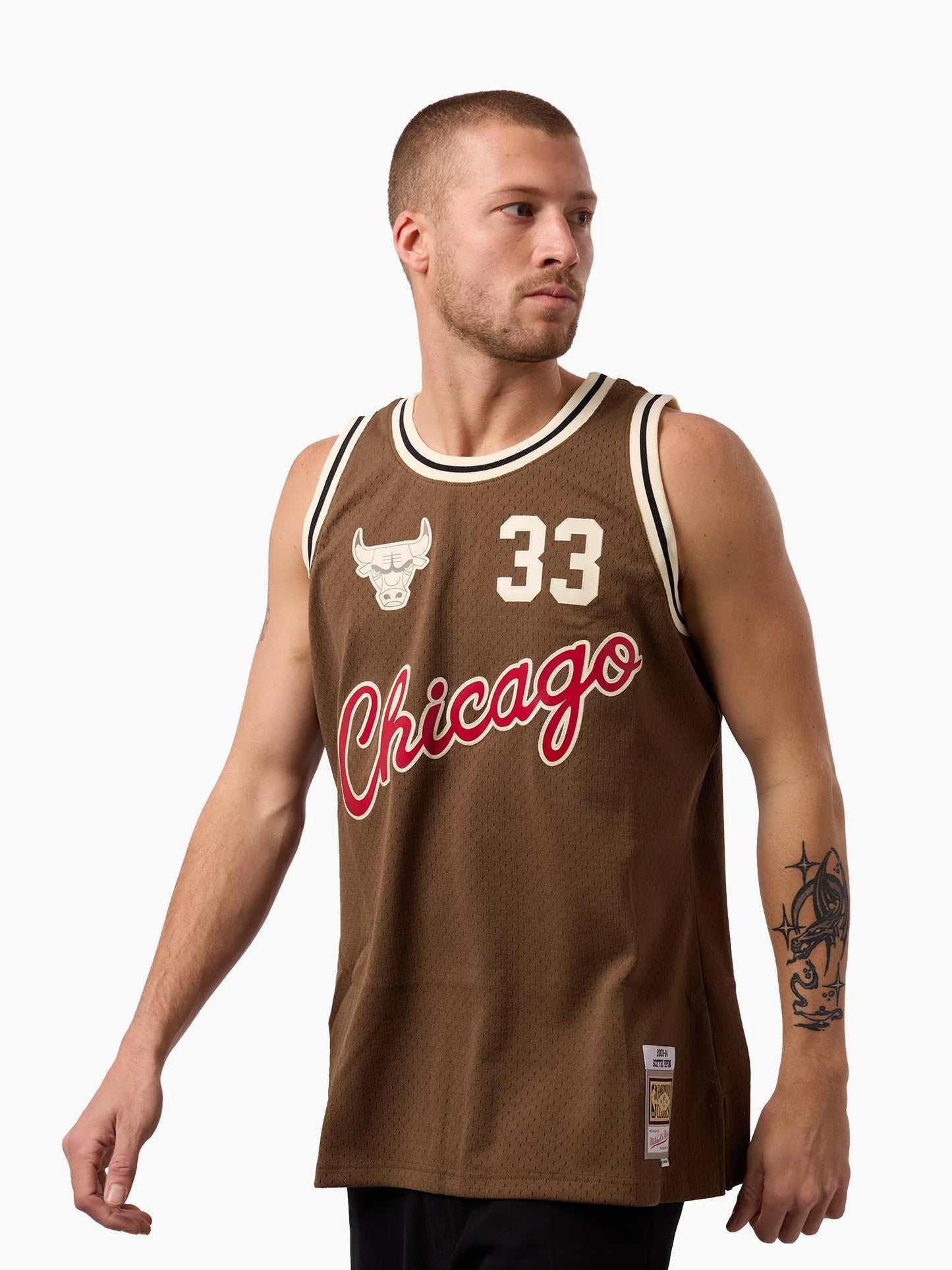 MNA-I51 (Mitchell and ness swingman jersey chicago bulls pippen mud brown/cream) 42699545