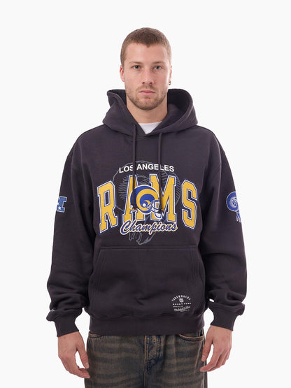 MNA-Y51 (Mitchell & ness los angeles rams nfl arch helmet hoodie washed black) 72697826