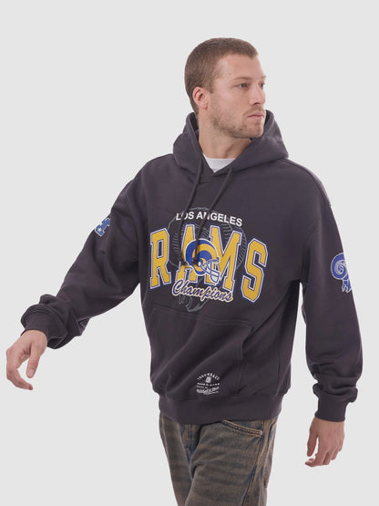 MNA-Y51 (Mitchell & ness los angeles rams nfl arch helmet hoodie washed black) 72697826