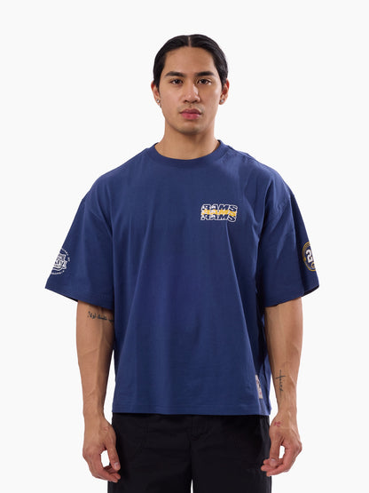 MNA-A53 (Mitchell & ness los angeles rams 25th anniversary box fit t-shirt alpine blue) 82693913