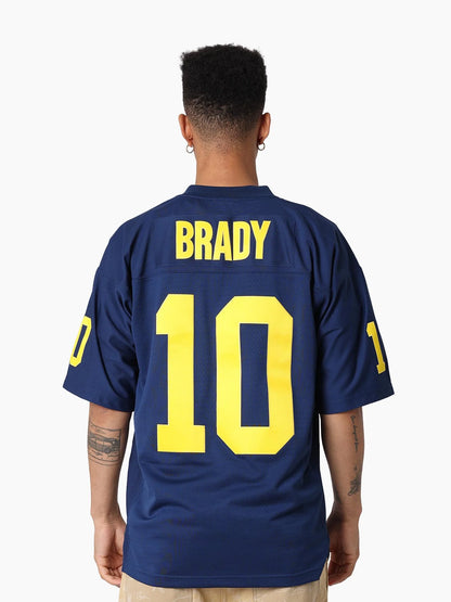 MNA-C48 (Mitchell & ness Tom Brady 1999 University of Michigan Legacy Jersey astros blue) 1025910869