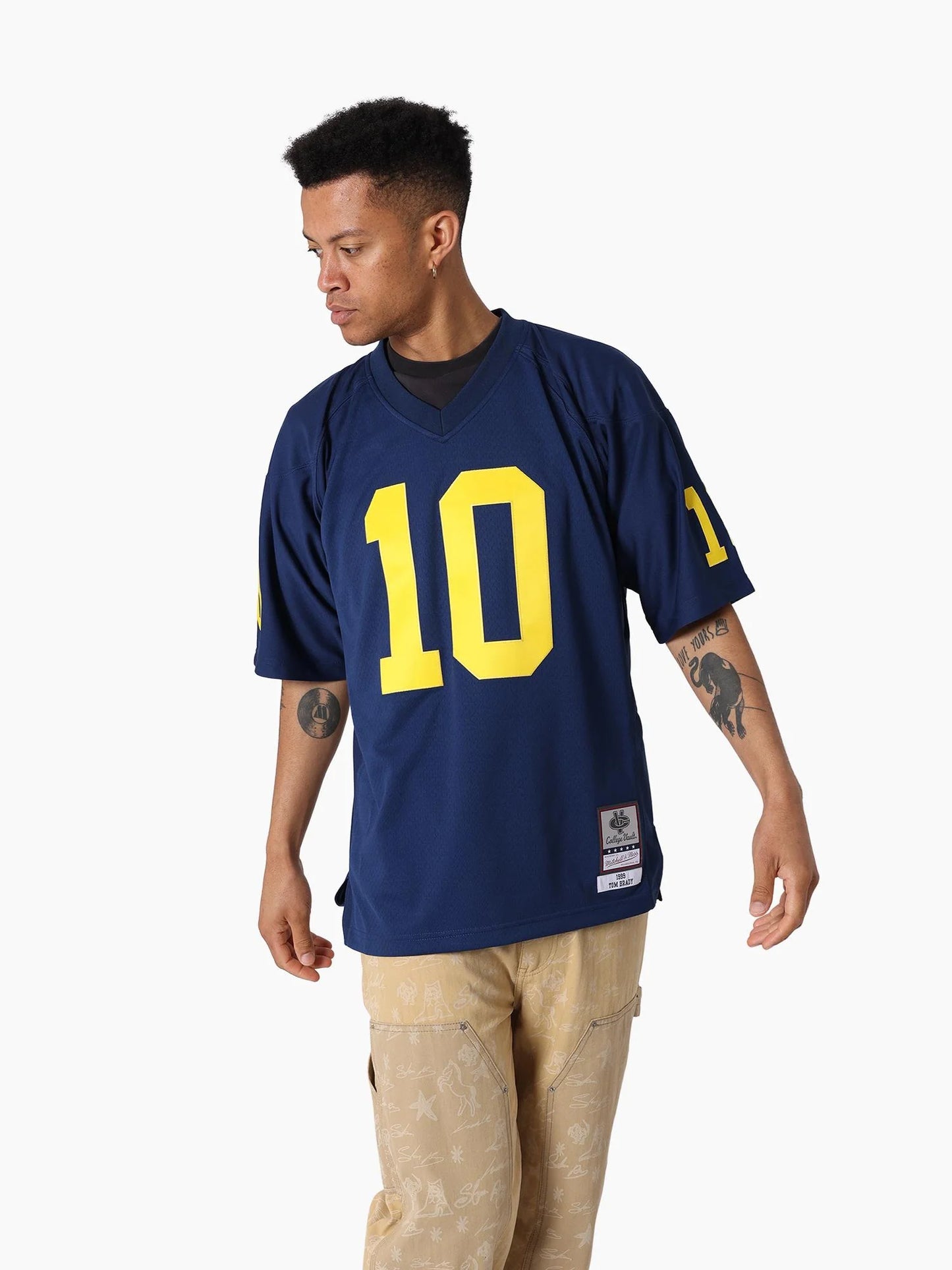 MNA-C48 (Mitchell & ness Tom Brady 1999 University of Michigan Legacy Jersey astros blue) 1025910869