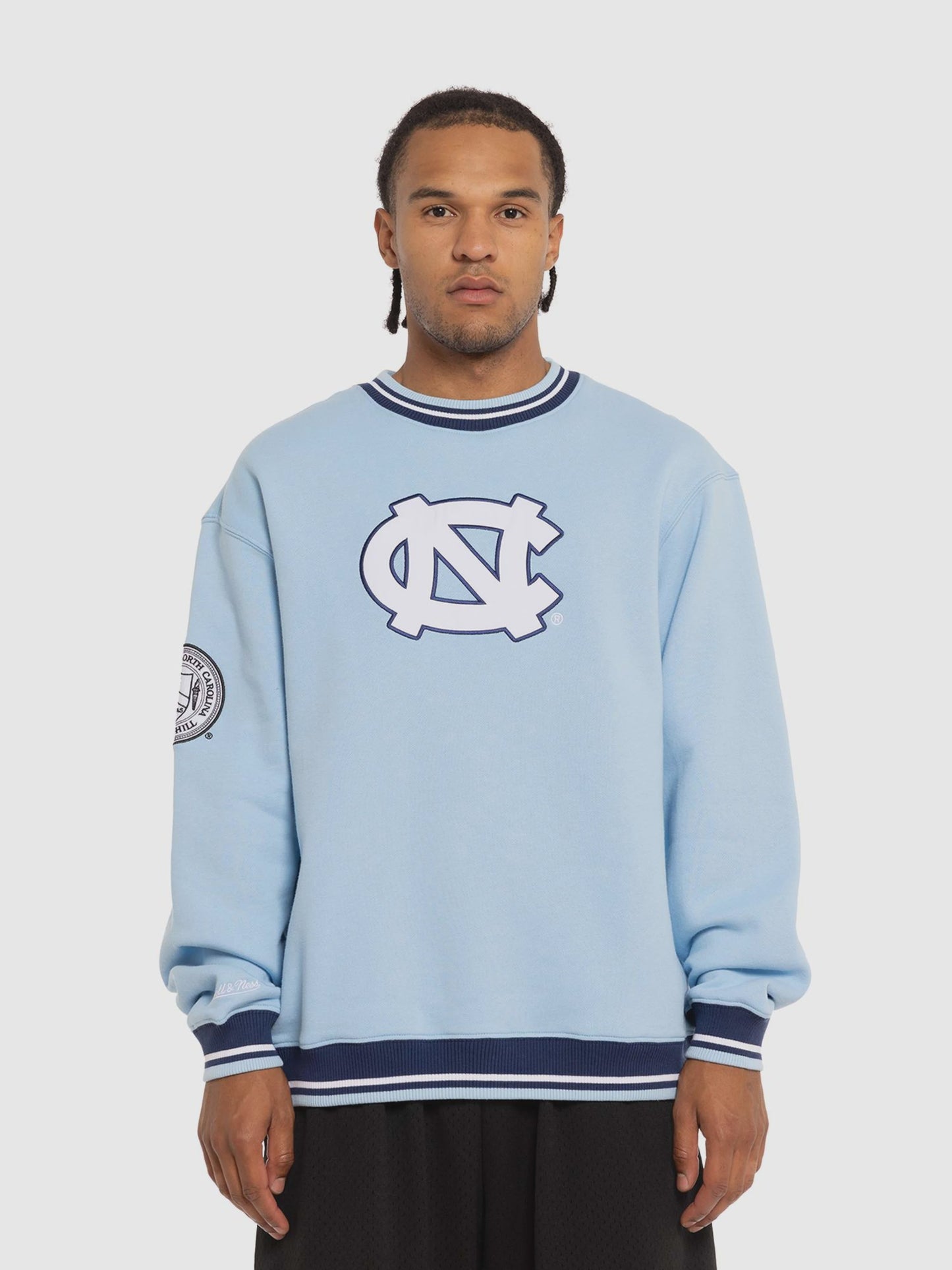 MNA-P35 (Mitchell and ness logo crew unc carolina blue) 22496521