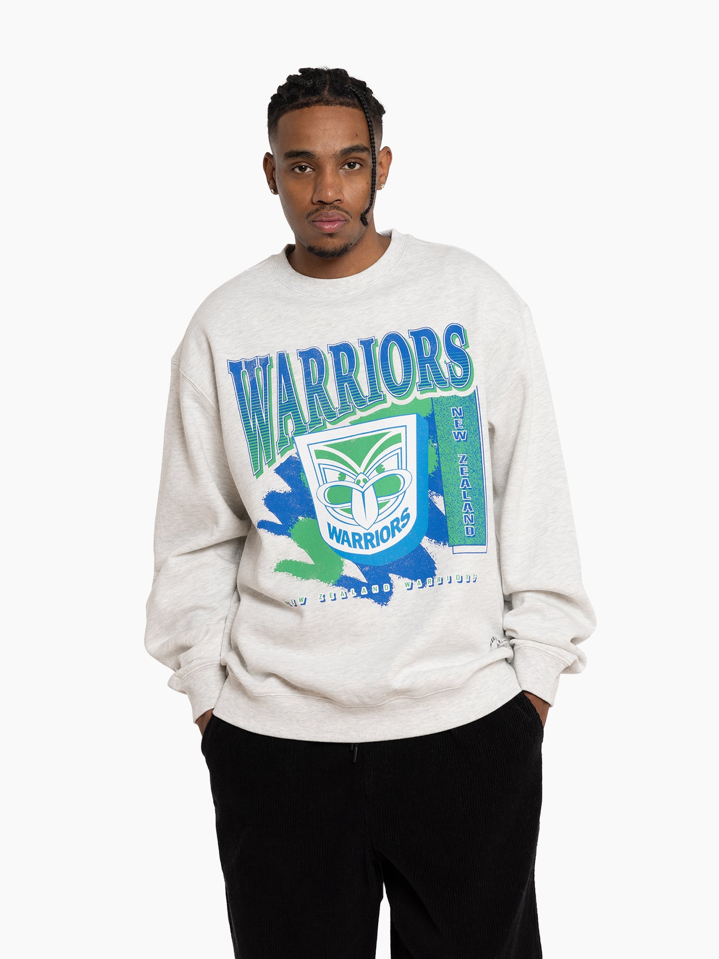 MNA-S36 (Mitchell and ness brush off crew nz warriors silver marle bros) 72495217