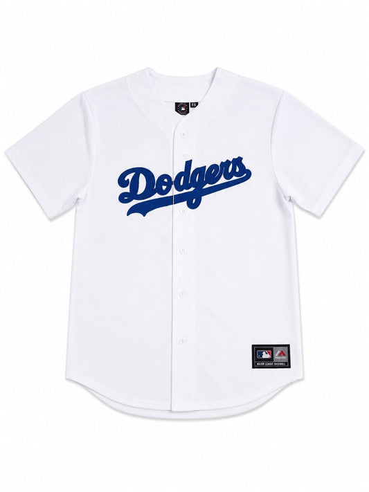 MJA-R15 (Majestic mlb los angeles dodgers home replica button up jersey white) 82696087
