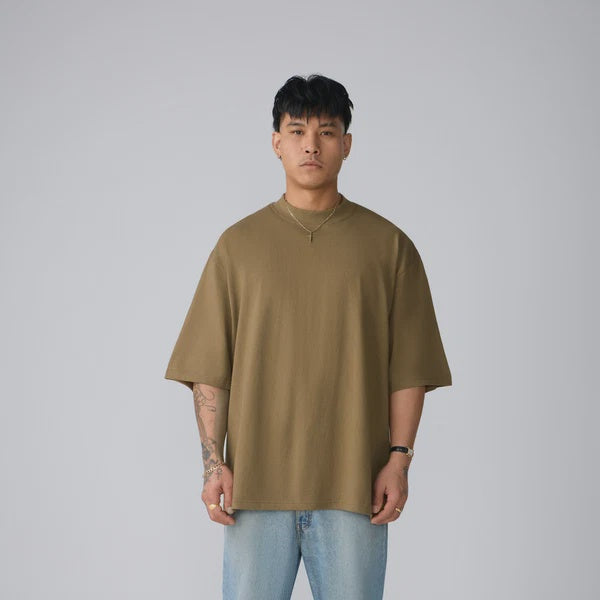 SKA-M (Shaka wear streetwear 10M-005 essentials max heavyweight oversized short sleeve tee latte)