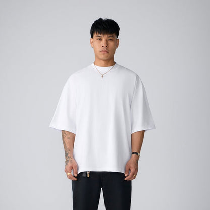 SKA-Q (Shaka wear streetwear 10M-005 essentials max heavyweight oversized short sleeve tee white)