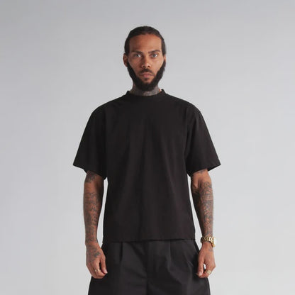 SKA-R (Shaka wear streetwear 10M-006 essentials max heavyweight cropped tee short sleeve tee black)