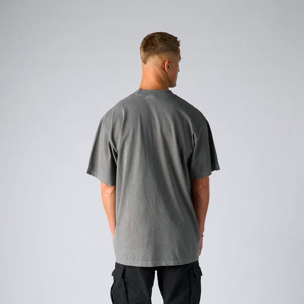 SKA-C (Shaka wear streetwear 10M-002 essentials max heavyweight garment dye short sleeve tee cement)