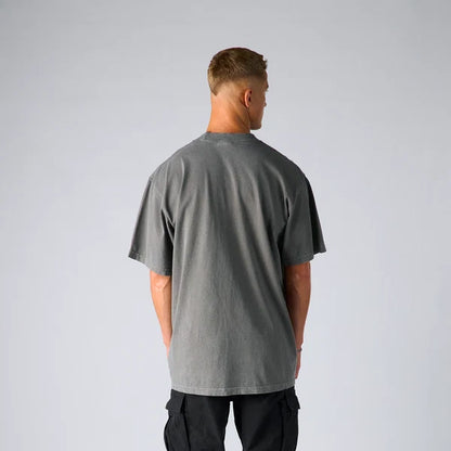SKA-C (Shaka wear streetwear 10M-002 essentials max heavyweight garment dye short sleeve tee cement)