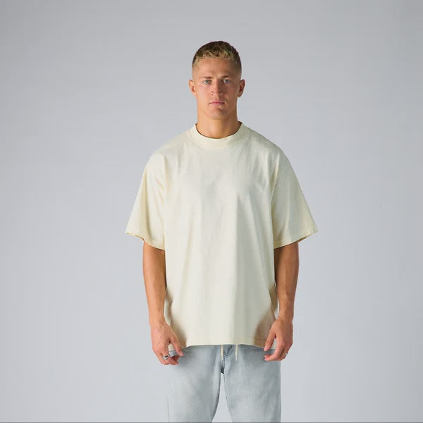 SKA-D (Shaka wear streetwear 10M-002 essentials max heavyweight garment dye short sleeve tee cream)