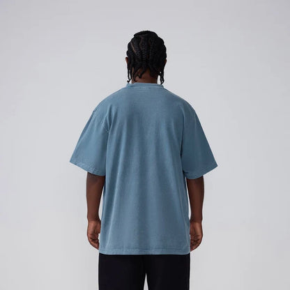 SKA-E (Shaka wear streetwear 10M-002 essentials max heavyweight garment dye short sleeve tee denim)