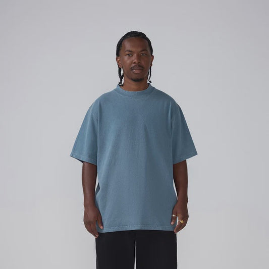 SKA-E (Shaka wear streetwear 10M-002 essentials max heavyweight garment dye short sleeve tee denim)